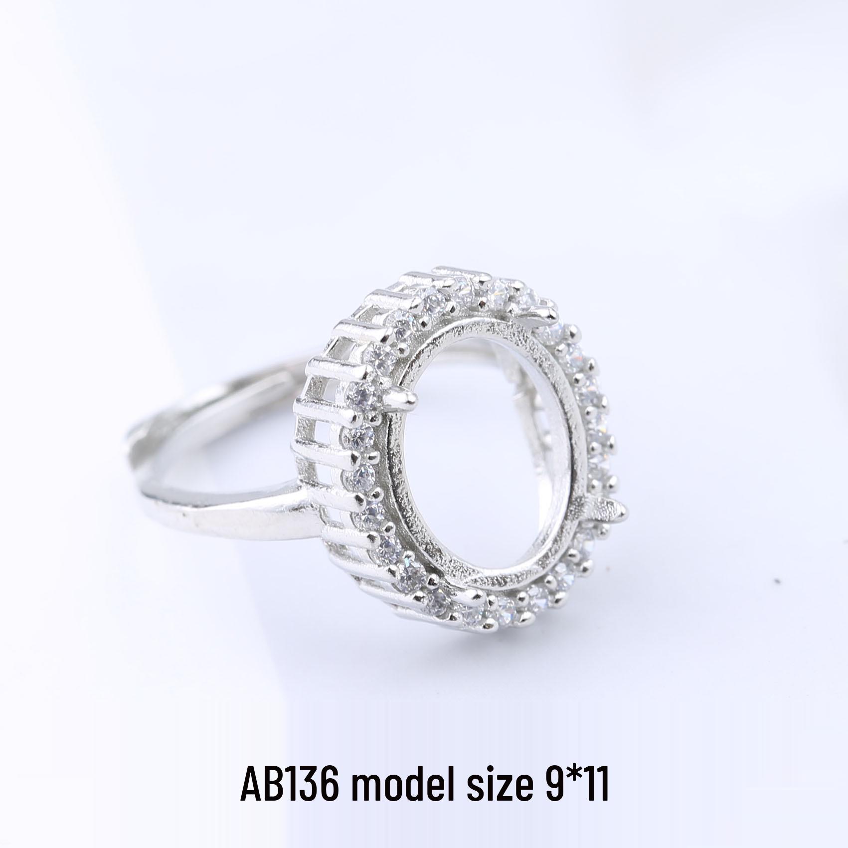 

Женское открытое кольцо с покрытием из белого золота для янтаря или драгоценных камней Adjustable Open