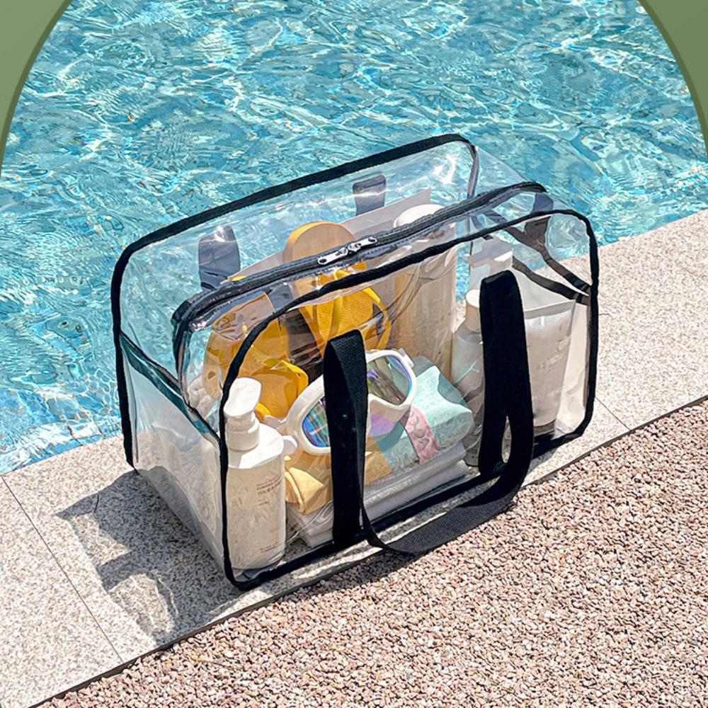 Large Capacity Swimming Storage Bag Waterproof Beach Handbag Simple Transparent Makeup Bag  Fitness