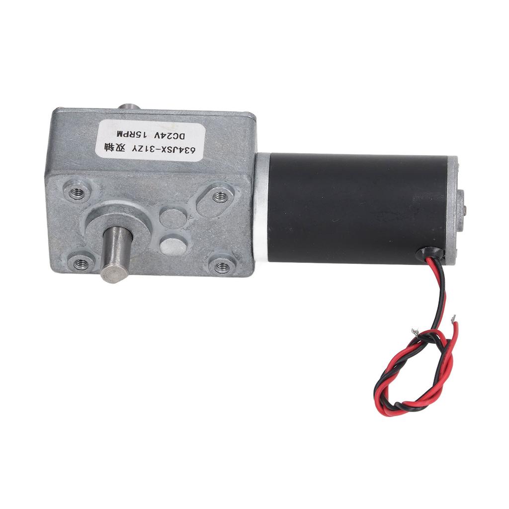 Gear Motor 24V Speed Reduction Self Locking Dual Shaft Reversible Worm Geared Motor