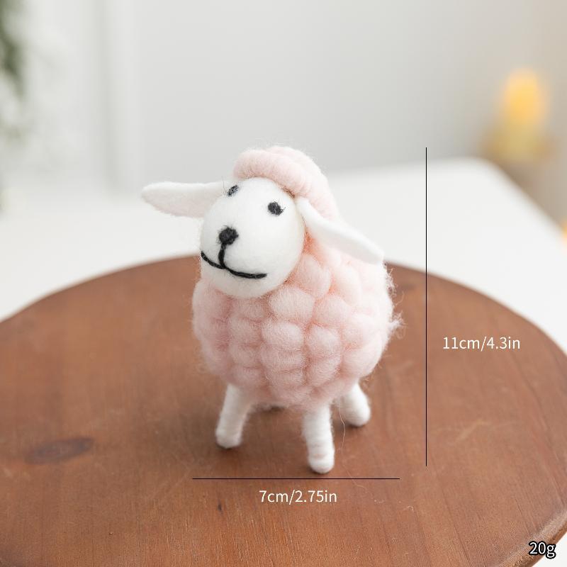 Adorable Felt Lamb Miniature 1Pc Mini Soft Wool Sheep Ornament Small Table Decor for Living Room Bedroom Nursery Party Holiday Gift