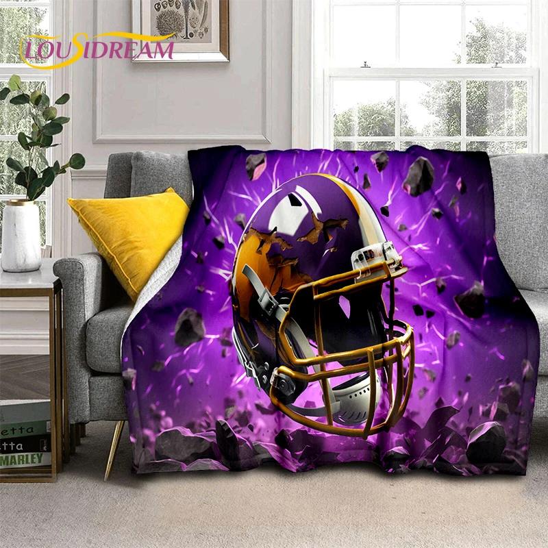 3D Rugby Field Rugby American Football Cartoon 2025 Soft Blanket,Soft Throw Blanket for Home Bedroom Bed Sofa Travel Cover Child 75x90cm