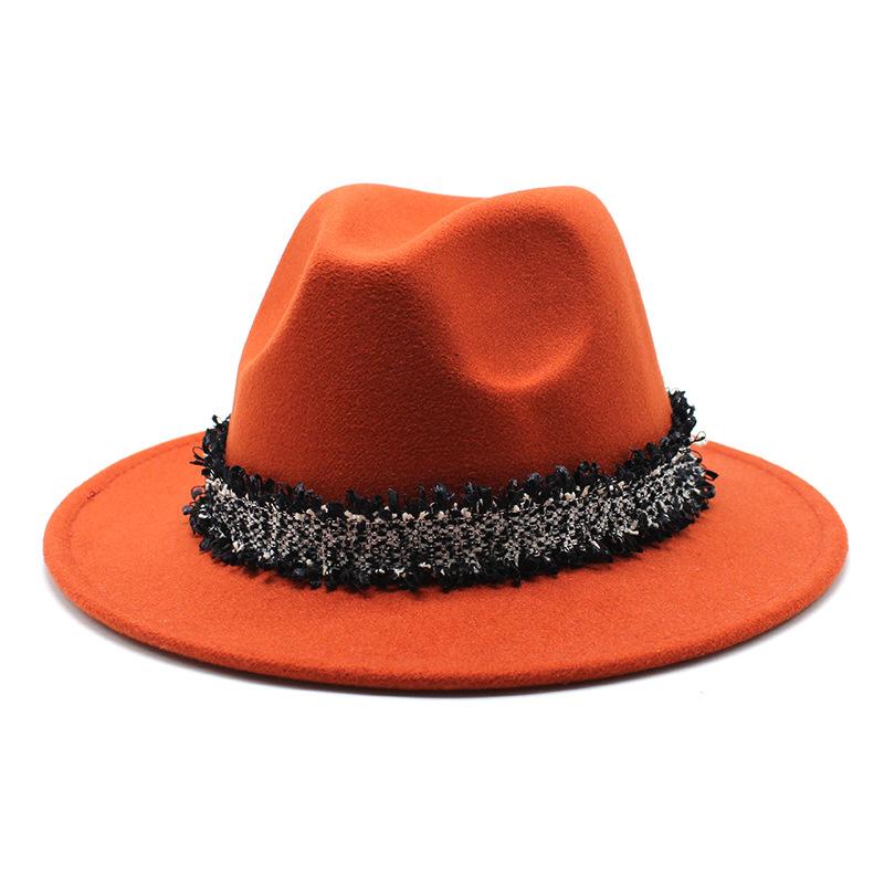 2021 Autumn Men'S And Women'S Woolen Hats, Solid Color Jazz Top Hats, Crystal Diamond Gift Hats