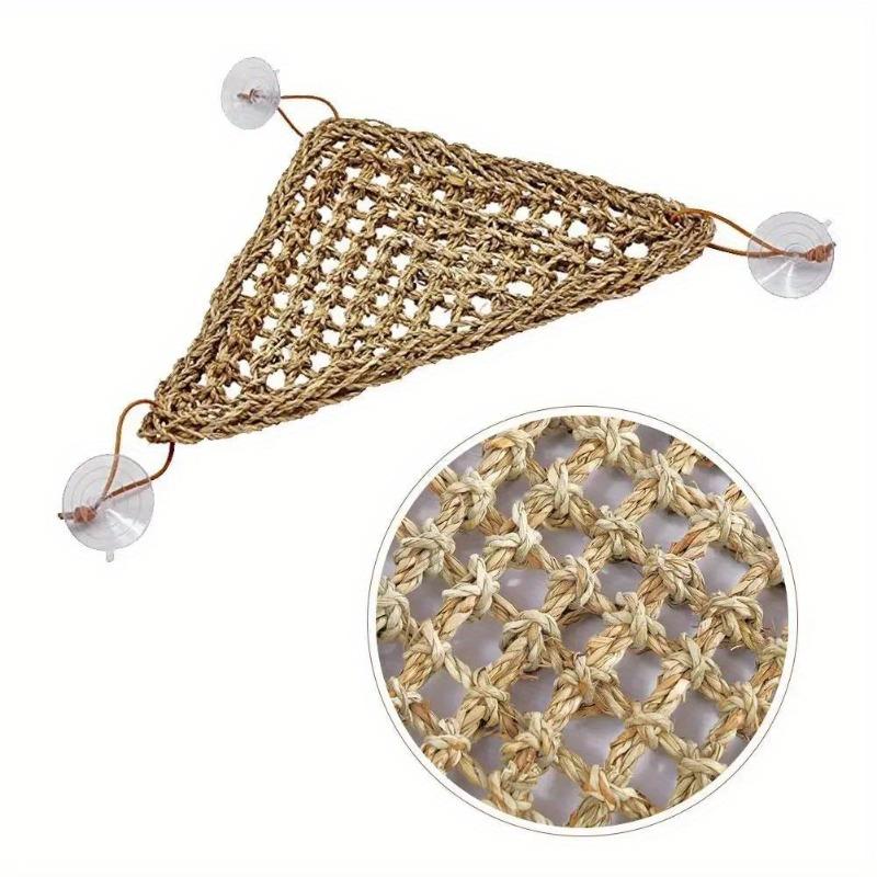 Reptile Hamster Hammock Swing – Hanging Seaweed Grass Mat Pet Bed! Lizard Reptile Toy Hanging Sofa for Small Pets