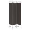 3 panel Room Divider Brown 120x200 cm Fabric