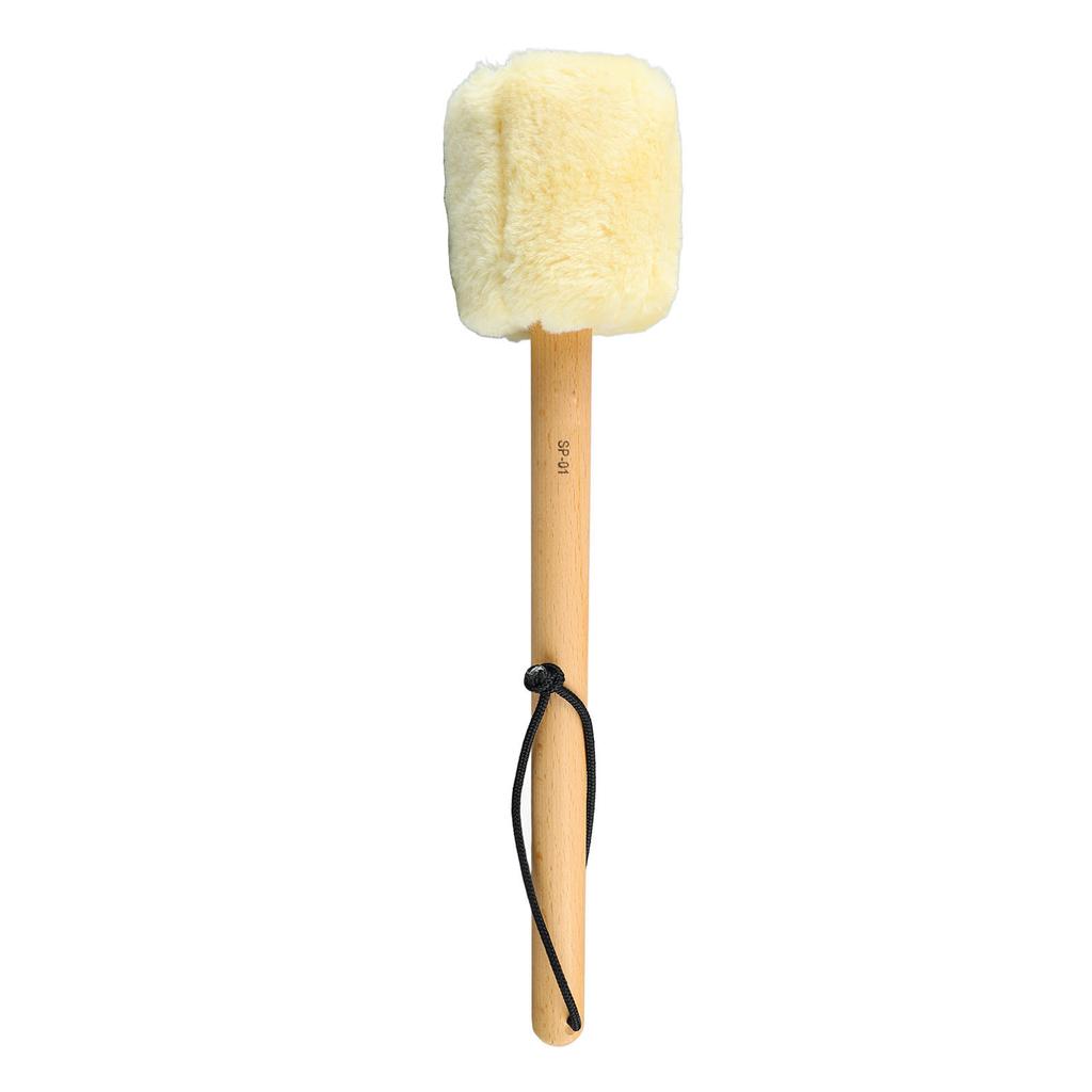 Drum Mallet Antislip Bass Drum Percussion Stick Hammer Wooden Musical Drumstick with Soft Felt Beige SP 01 37cm