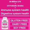 Bunkell Once Daily Women's Probiotic Dietary Supplement, 50 Billion CFU, 16 Strains, 120 Vegetarian Capsules