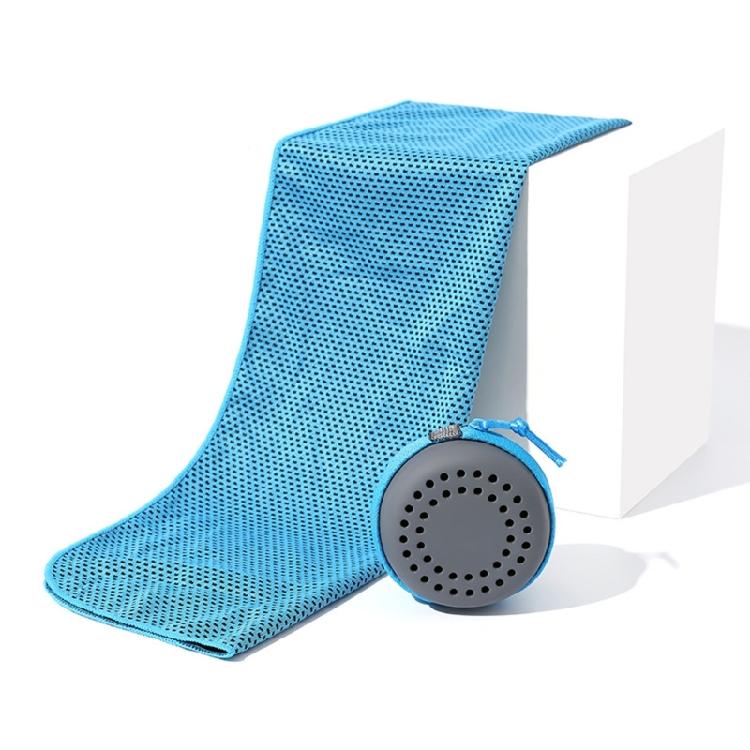 

80x30cm Cool Towel Soft Breathable Ice Wrap Sweat Rag Cooling Towels for Neck and Face Chilly Gym Towel with Storage Box небесно-голубой