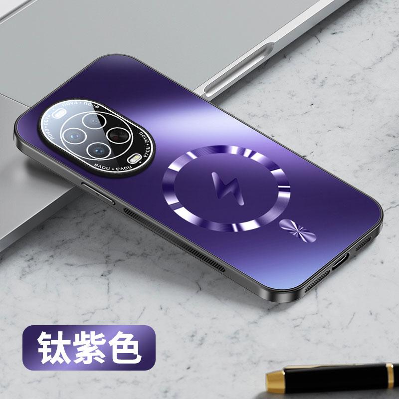 

Чехол для Huawei Nova 14 Ultra AG Матовый Магнитный Беспроводная Зарядка Жесткий Чехол для Nova 14 13 12 Pro Ударопрочный Мягкий Бампер Huawei nova 12 Ultra фиолетовый