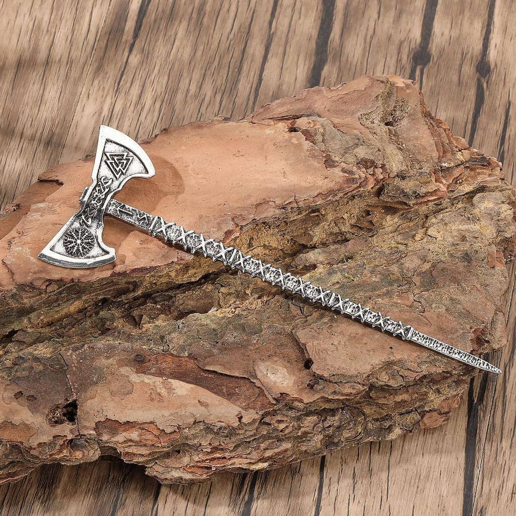 Viking Runes Celtic Knot Hairpin: Norwegian-Style Axe Hair Stick for Party Jewelry