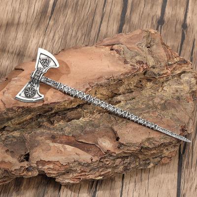 Fermaglio per capelli con Rune Vichinghe Nodo Celtico: Bastoncino per Capelli a Forma di Ascia in Stile Norvegese per Gioielli da Festa