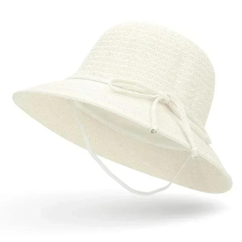Women Elegant Summer Fashion Beach Hat Simple Versatile Sun Hat Outdoor Thin Breathable Sun Protection Sun Bucket Hats Gifts