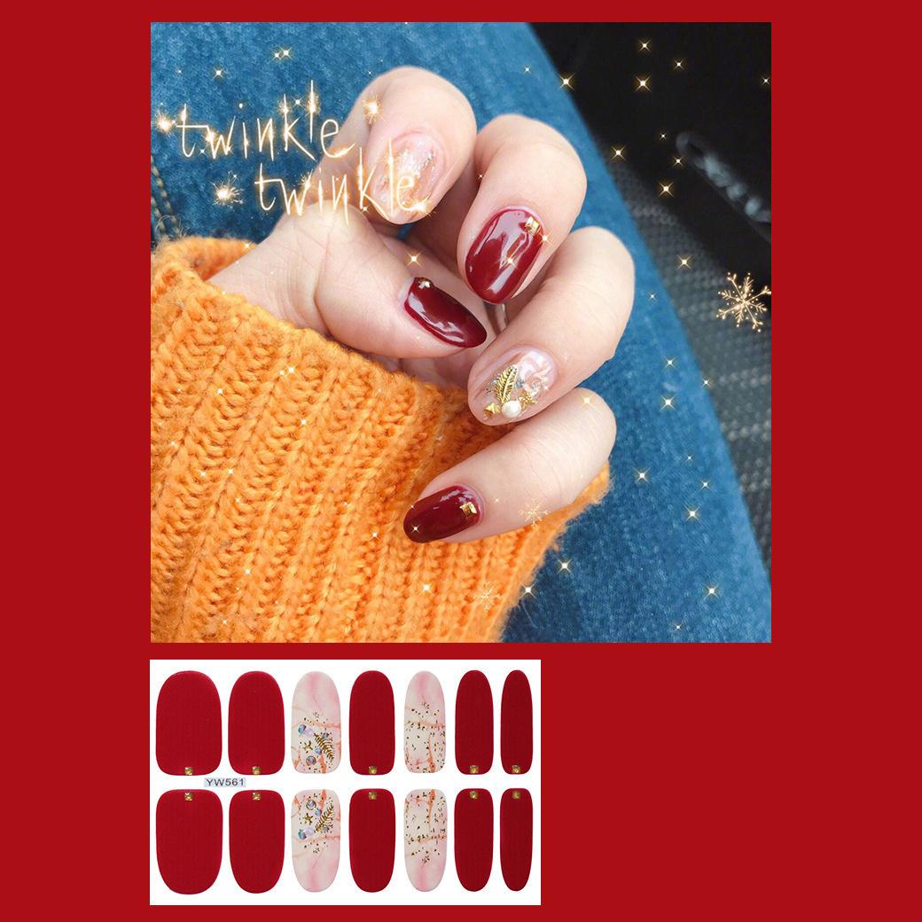 

14 шт./лист, пресс для ногтей, блестящая пудра, наклейка для ногтей, готовый маникюр, быстрый Nial 11