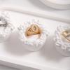 Exquisite Cake Shape Ring Stand White Gypsum Ring Display Rack Plaster Ring Holder  Home Decoration