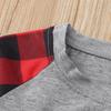 Christmas Children Letter Plaid Print Top Blouse+Pants Family Clothes Pajamas