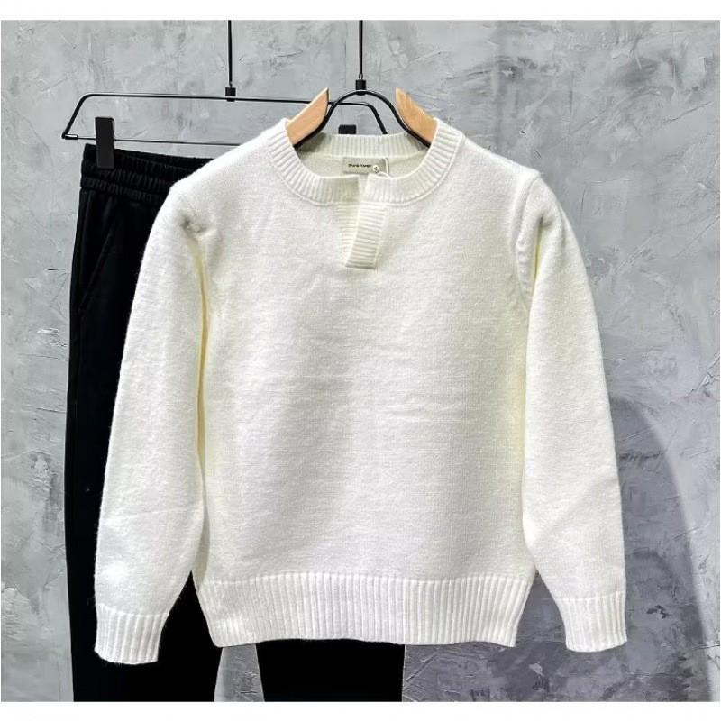 Mens V-Neck Knit Sweater Long Sleeve Casual Pullover Winter Youth Loose Fit Solid Color