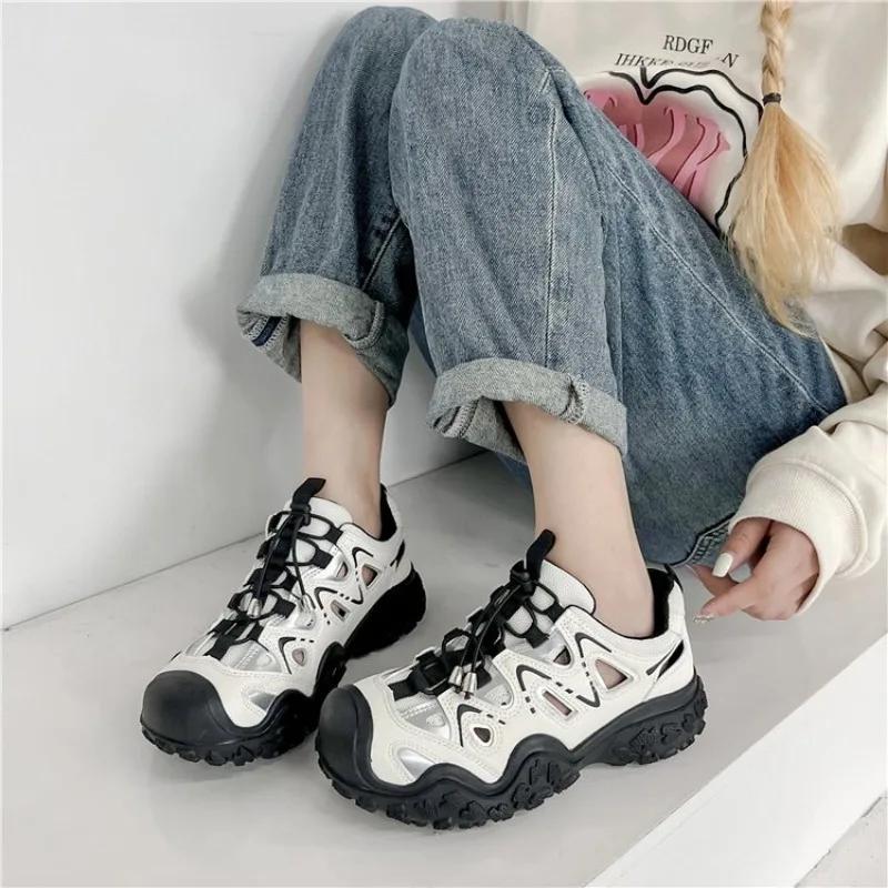 Women's Mesh Sneakers Patchwork Lace Up Flat Shoes for Women Lightweight Female Shoes Classic Versatile Zapatillas De Mujer