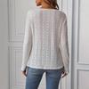 A New Spring Long-sleeved Knitted Solid Color Jacquard Button Top for Fashionable Women