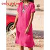Polyester Solid Color Basic Short Sleeve A Line Dress For Office Women