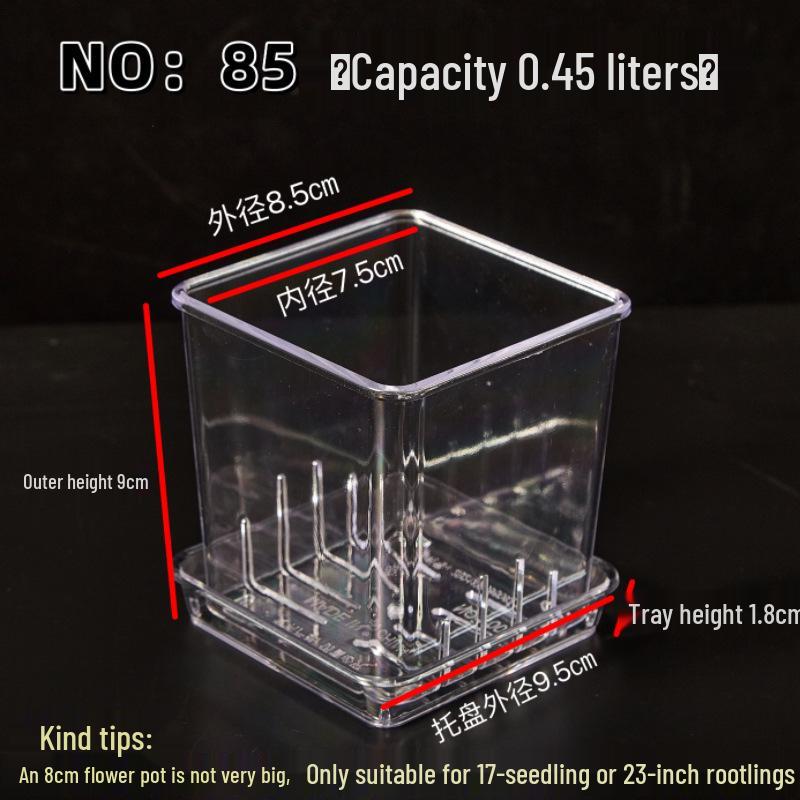 Square Transparent Plastic Flower Pot for Phalaenopsis Orchids, Breathable, Ideal for Living Room or Indoor Window Sill