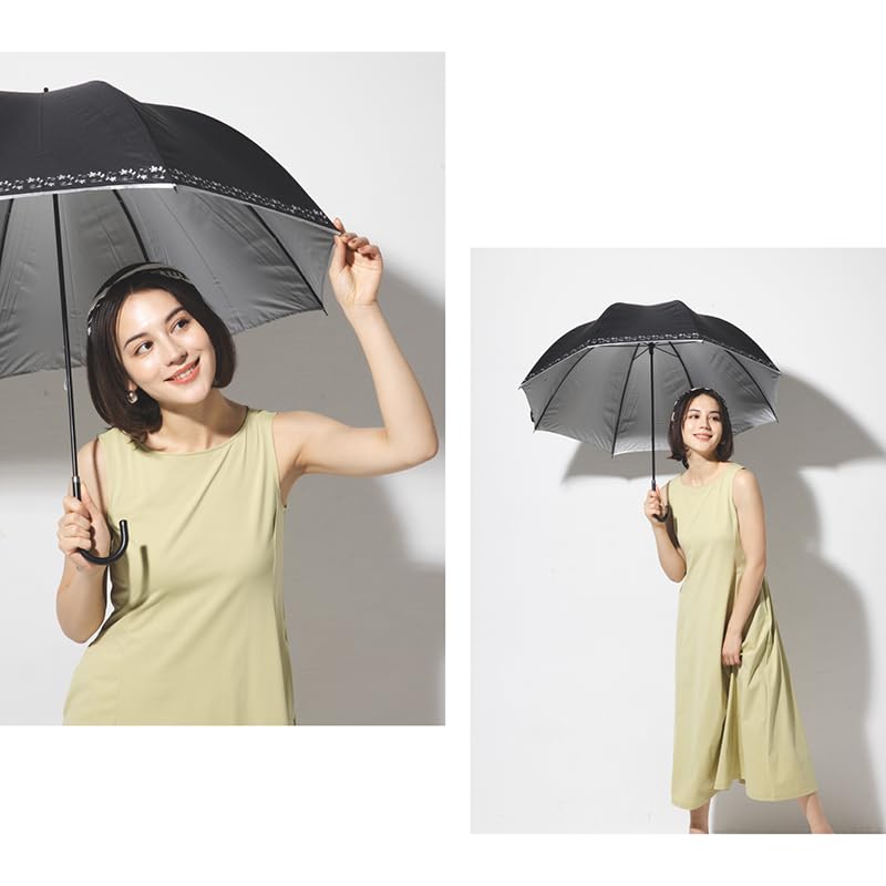 Okamoto Harajuku Store Light Ivy Floral UV Glare Dome Women's Parasol/Rain Umbrella UV-cut, 99.9% Blocking, Pattern, 99% Protection, Reduction,