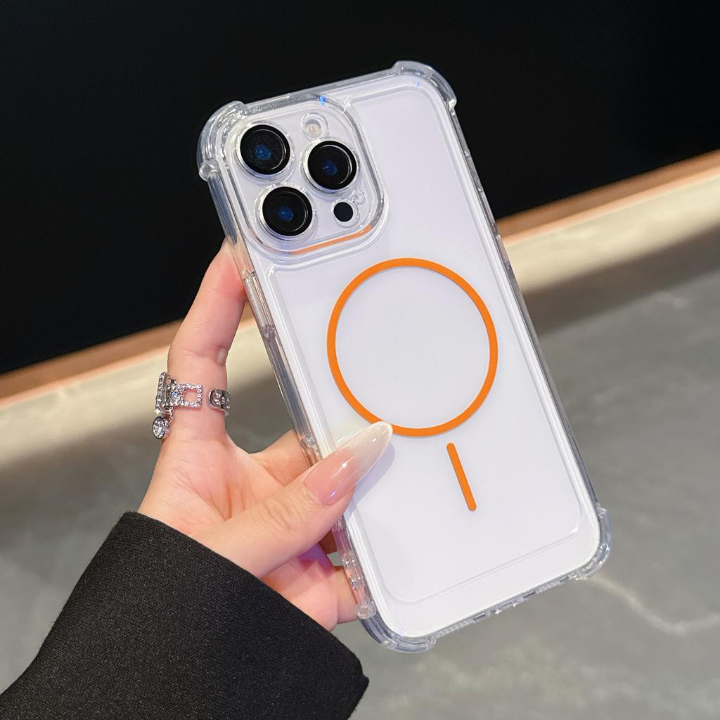 Luxury Clear Shockproof For Magsafe Case for iPhone 11 12 13 14 15 16 Pro Max Plus Magnetic Soft Bumper Hard Acrylic Back Cover