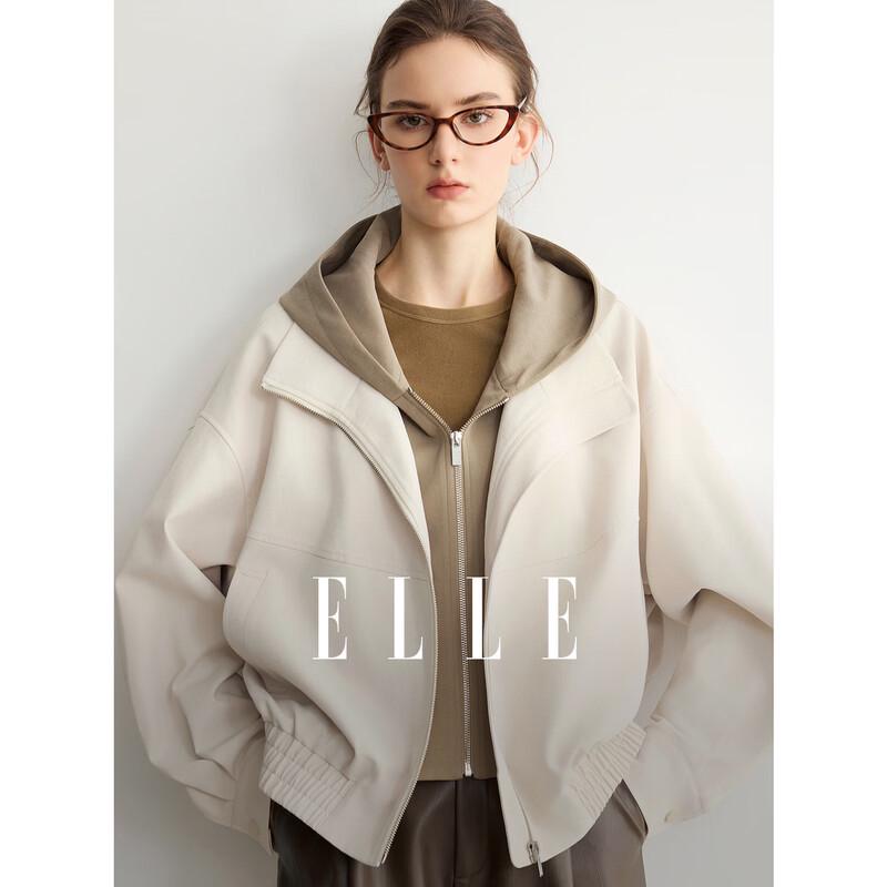 

ELLE French Style Faux Two-Piece Hooded Short Jacket M