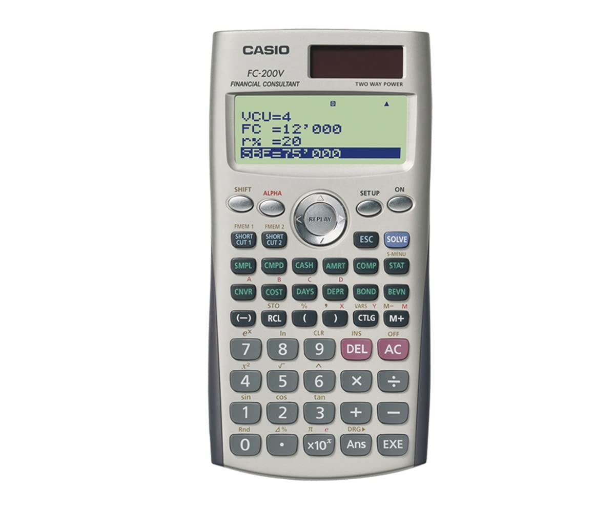 

Casio Фінансовий Професійний 10 з Жорстким Калькулятором, Оцінка, Цифри, Корпус, FC-200V