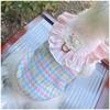 Pet Spring and Autumn Checkered Tank Top Yorkshire Elastic Teddy Coat Puppy Clothes Dog Clothes for Small Dogs