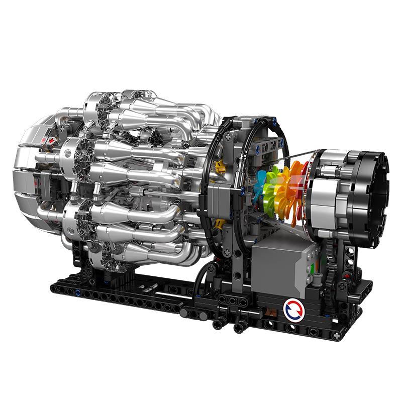 Yuxing Turbojet Engine Assembly Toy - Educational Mechanical Building Blocks for Boys, Ideal Birthday Gift