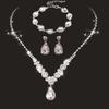Bridal Angel Tears Rhinestone Zircon Necklace & Earrings Set