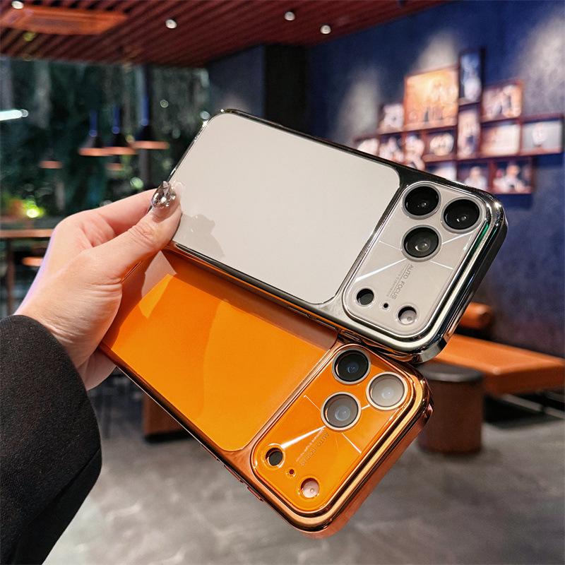 Electroplated Matte Laser iPhone 16 Pro Case - Large Window, Drop-Proof PC Protective Cover for iPhone 15/14