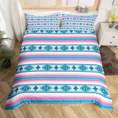 Southwest Tribal Aztec Duvet Cover Set Bohemian Twin Queen Bedding Sets Ethnic Mexican Geometric Diamond Stripe Comforter Cover