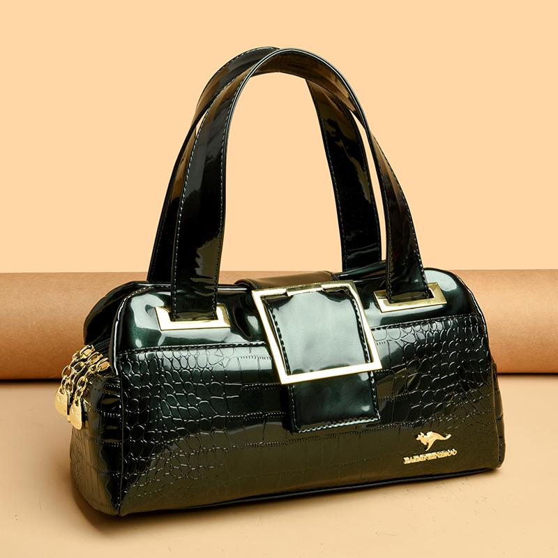תיקי יד ותיקי ערב מעצבים יוקרתיים 3 שכבות אופנה עור תיקי ידית עליונה לנשים תנין דפוס תיק טוטו קז'ואל