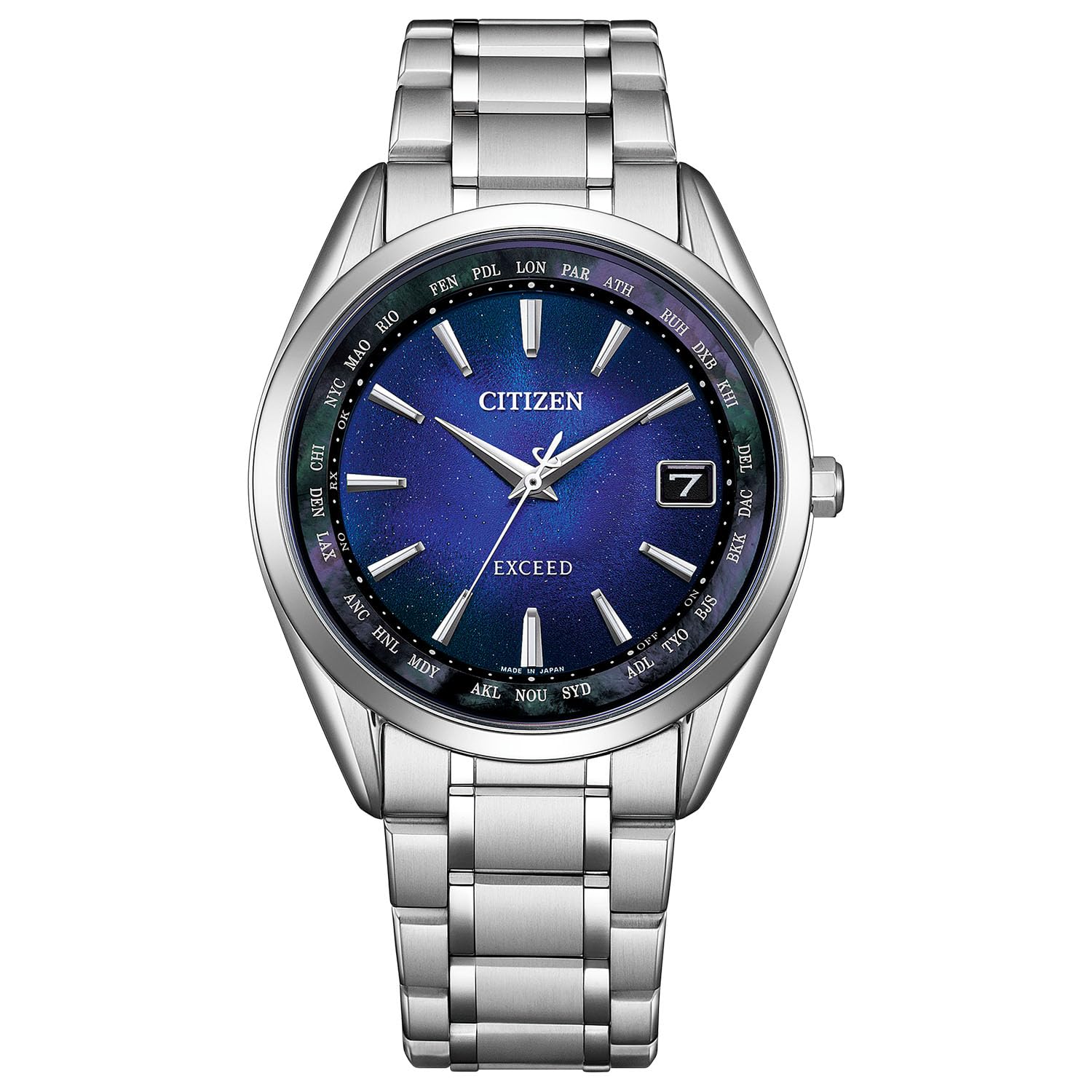 

Exceed Watch Waterproof UNITE with BLUE Limited Edition Silver Blue Silver [Citizen] Light-Powered Eco-Drive Radio-Controlled CB1150-75L Men s