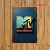 Vintage MTV Music Television Retro kovový plechový znak s hudebním logem Nástěnná dekorace pro pánský pokoj Bar Domov