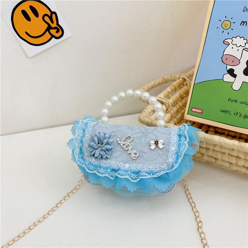 Floral Childrens Delightful Crossbody Bag With Shiny Sequins For Fashionable Toddlers