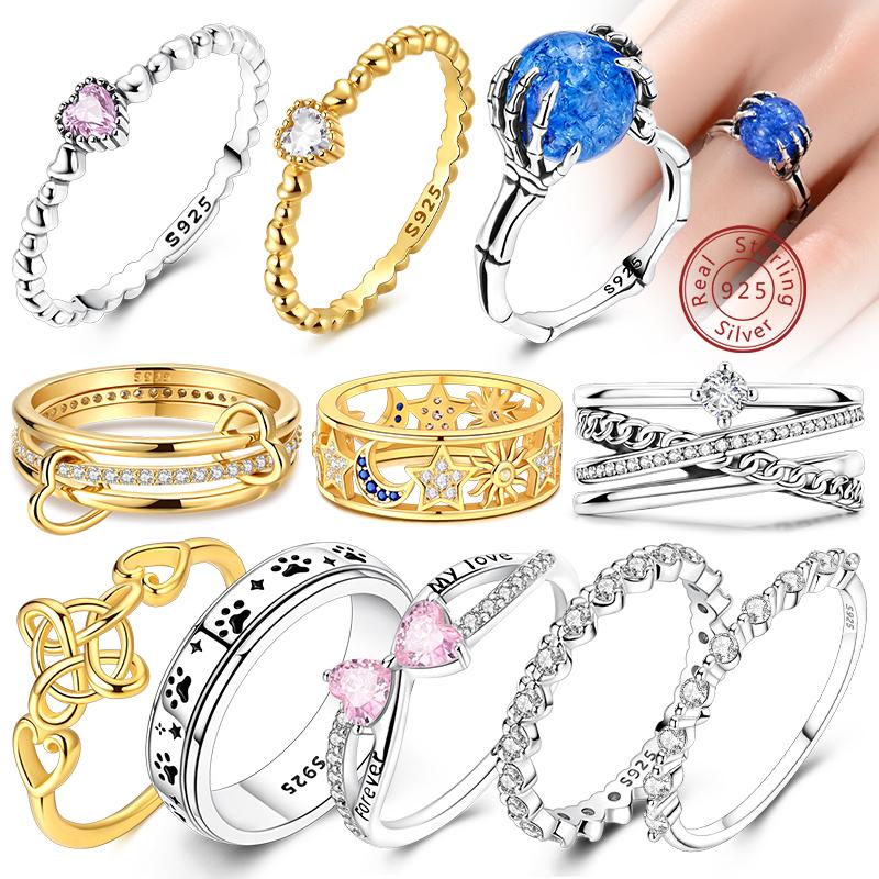 Authentic Genuine Copper Rings For Women Gold Celtic Knot Heart Shining Band Ring For Women Engagement Wedding Jewelry Creation