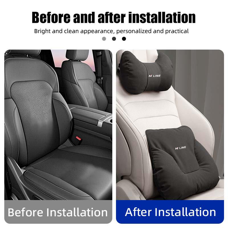 Car Neck Pillow Headrest Protector Lumbar Support Backrest Cushion For Hyundai N LINE i30 i20 Sonata Accent Tucson Elantra Azera