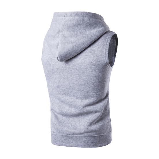 Gilet Uomo Yousheng Apertura con Zip Gilet Leggero con Cappuccio con Grandi Tasche Colore Unico Top Estivi per la Corsa Casual