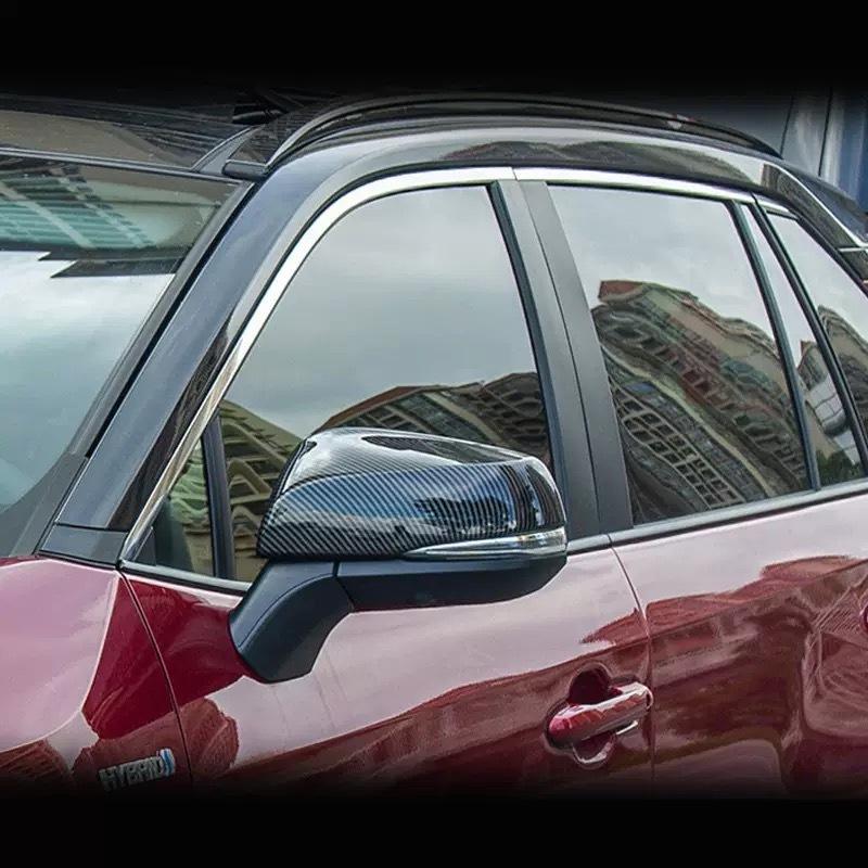 Car  Rearview Side Mirror Cover Fit For Toyota RAV4 XA50      2024 Wing Cap Rear View Case Trim Carbon Fiber