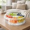 Divided Picnic Fruit Preservation Tray Transparent Snack Serving Plate  Summer