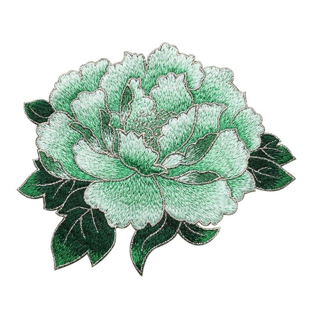 Große Größe Pfingstrose Stickerei Aufnäher Handgemachter Blumenaufnäher Applikation Aufnähen für Cheongsam Kleid DIY