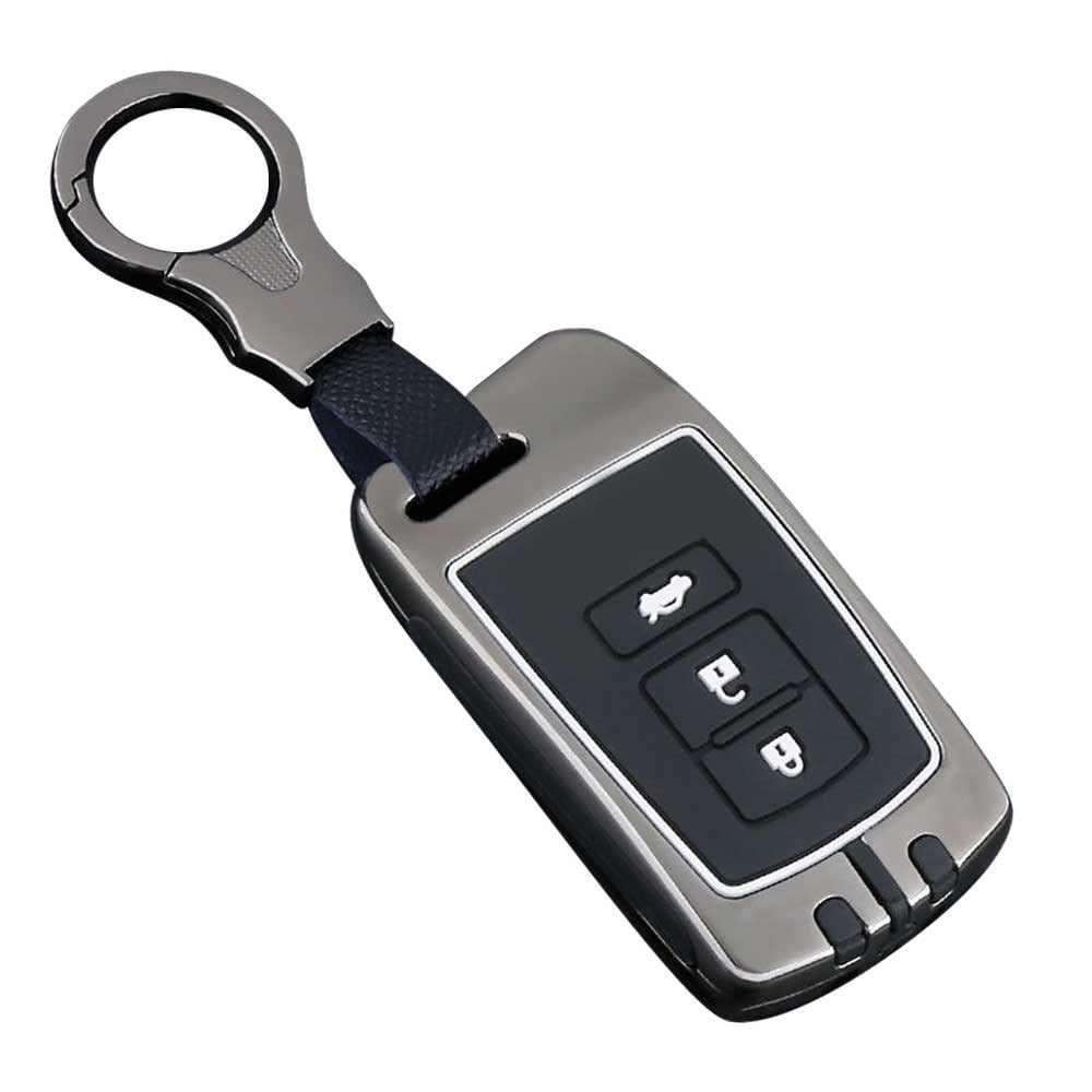 

Эксклюзивный чехол для ключа Toyota, чехол для смарт-ключа, чехол для ключа из цинкового сплава, силикон, 3 кнопки, полная защита. Подходит для TOYOTA Harrier 60 серии, Noah 80 серии.