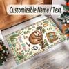 Forest Theme Crystal Velvet Floor Rug Personalized Custom Name Text Warm Carpet Home Decoration