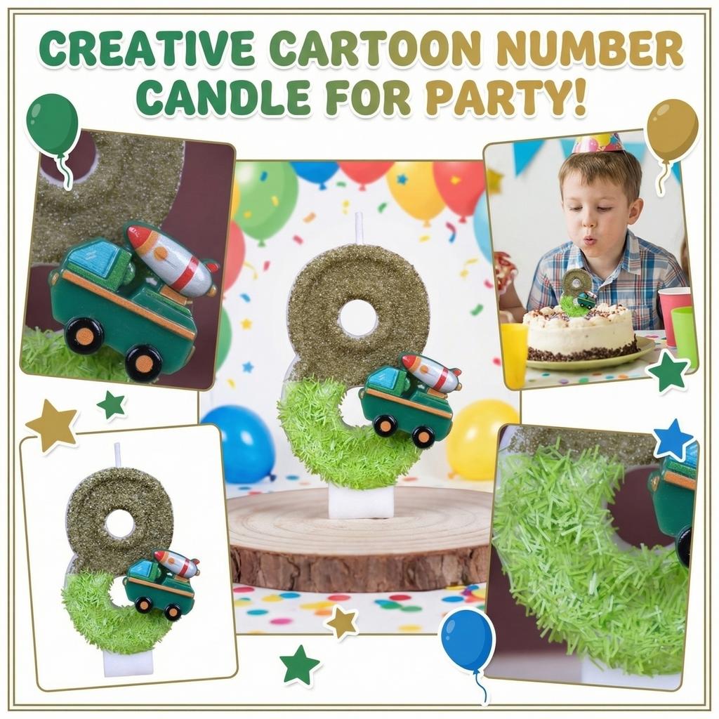 Fashion Cartoon Creative Birthday Candles Party Digital Candles