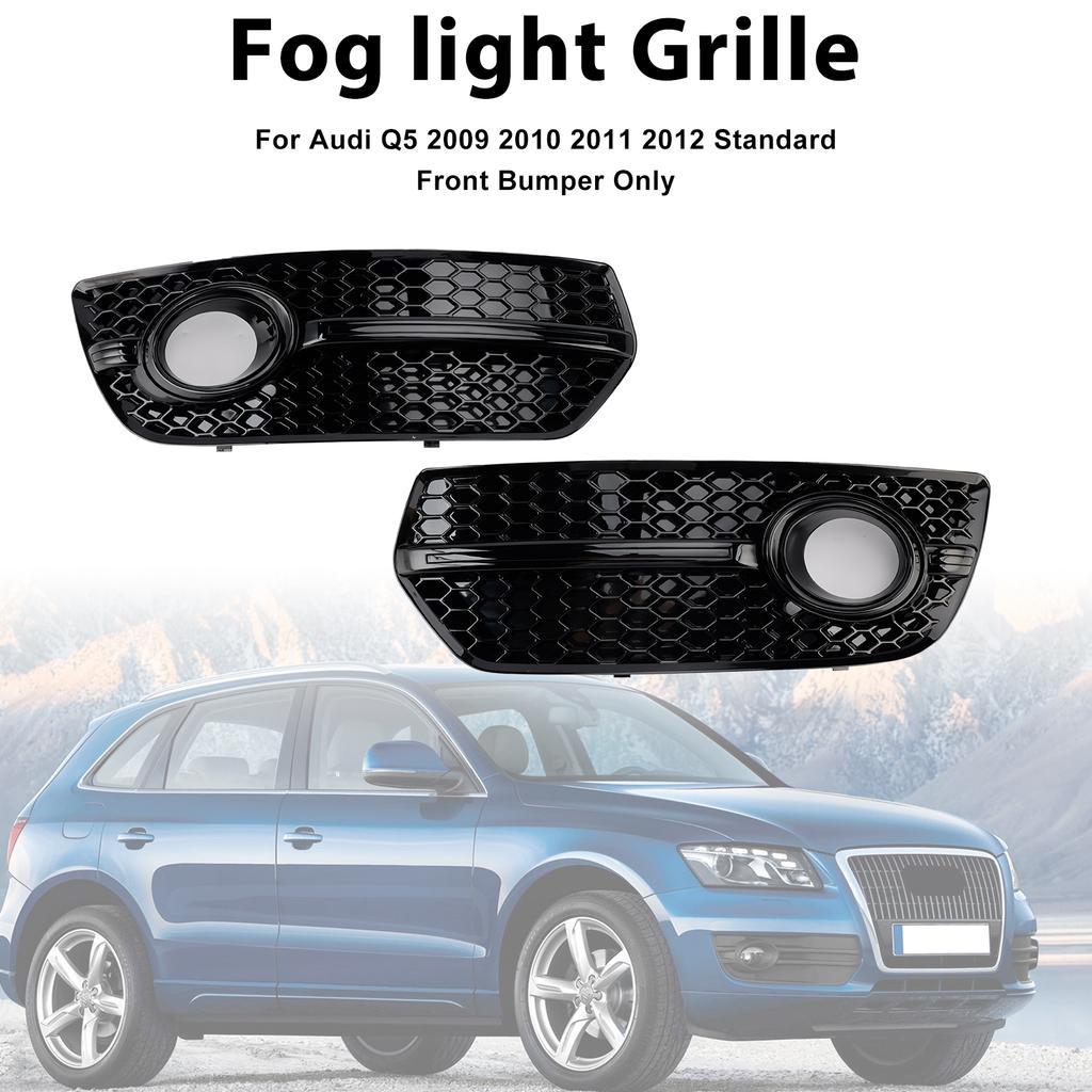 2PCS Front Bumper Grill Fog Light Lamp Covers 8R0807681A 8R0807682A Fit Q5 2009-2012