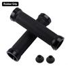 PE Rubber MTB Grips Alloy Cuffs Bilateral Lock Bicycle Handle Grip Anti-skid Cycling Handlebar Sleeve BMX Bike Accessories