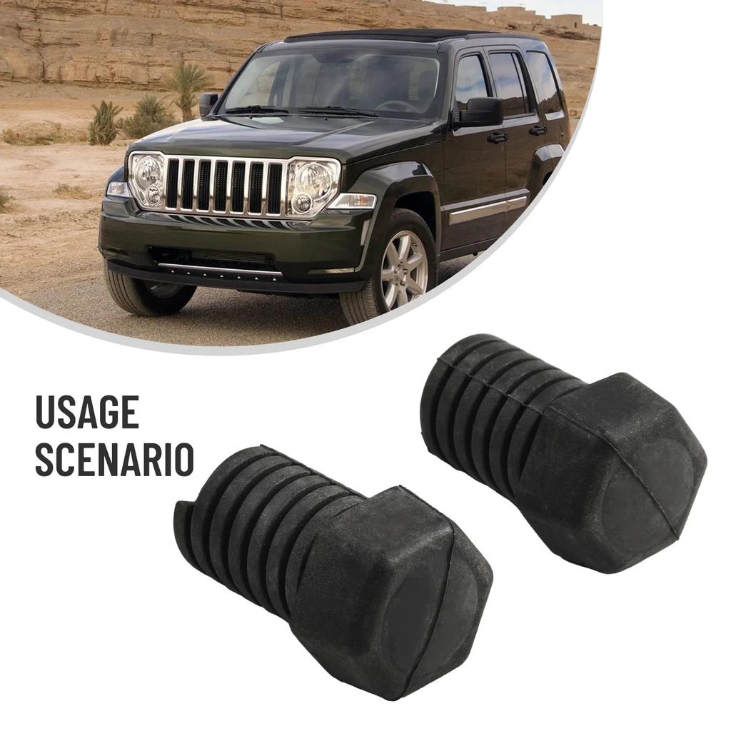 Hood Stop Parts Bumper Adjuster Front Plastic Replacement 2 Pcs 4696592 Practical For Chrysler For Ram 1995-20