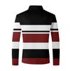 Herren-Polohemd mit langen Ärmeln und Streifen für den ganzen Winter, atmungsaktives Freizeit-Oberteil, schmal und figurbetont, schnelltrocknender Kragen, klassisches Polohemd