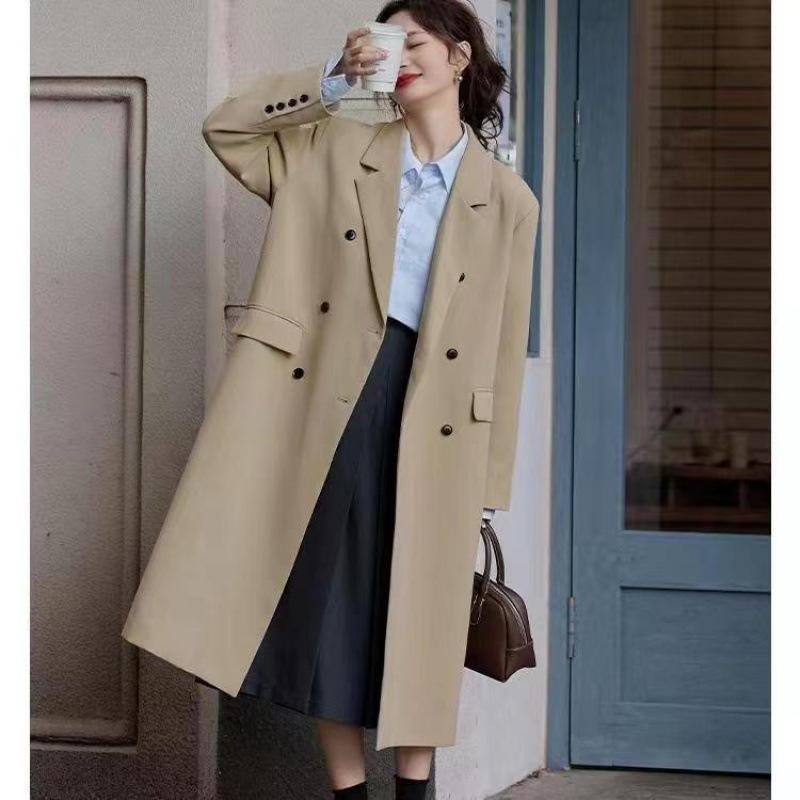 Women's 2023 Early Autumn Loose Gray Suit Jacket: Korean College-Style Windbreaker
